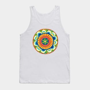 Folk Mandala (Green Background) Tank Top